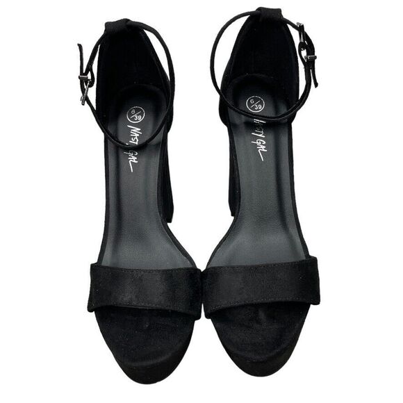 Nasty Gal Women's Black Faux Suede Mis Sized NWOT Platform Heel Size 8.5/39 M - Picture 9 of 12